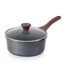 SENSARTE Nonstick Sauce Pan with Double Spout, 3.0 Quarts Swiss Granite Coati...