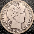 1915 S Barber Half Dollar - VG - 90% Silver 50C
