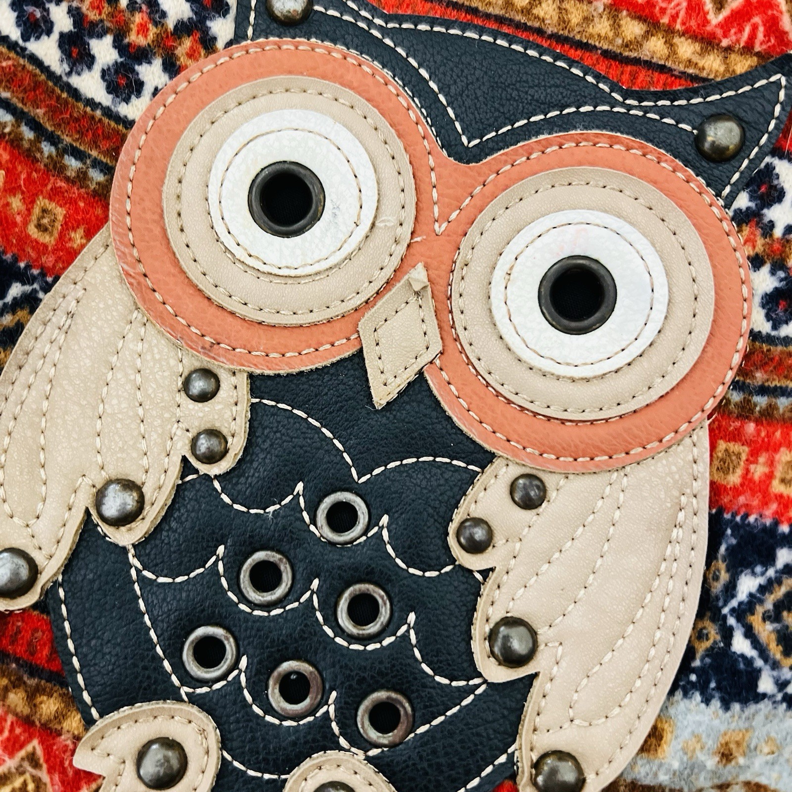 Adorable Owl Patchwork Boho Whimsical Adjustable … - image 3
