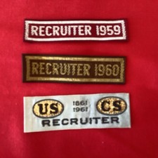 Boy Scout 3 Recruiter Woven Patches U.S.  & C.S. Confederate States F261B3