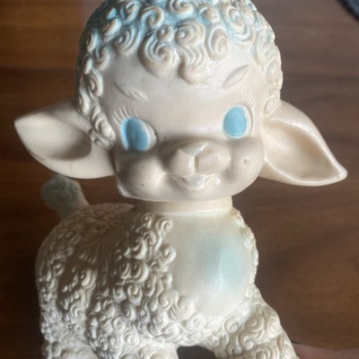 Vintage 1955 The Sun Rubber Squeaky Rubber Toy Lamb Sheep Moving
