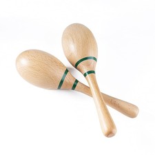 Maracas Hand Percussion Rattles,Beech Wood Material Rumba Shakers with Clear ...
