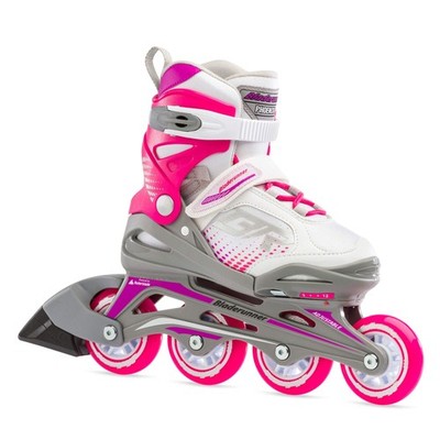 by Rollerblade Phoenix Girls Adjustable Fitness Inline Skate, White and Fuchs...