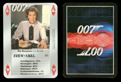 1 x Spielkarte 007 Miss Moneypenny (Lois Maxwell) Ace of Hearts B5
