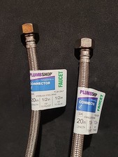 2x Faucet Supply Lines 20" Stainless Steel Connector 1/2" FIP X 1/2 FIP