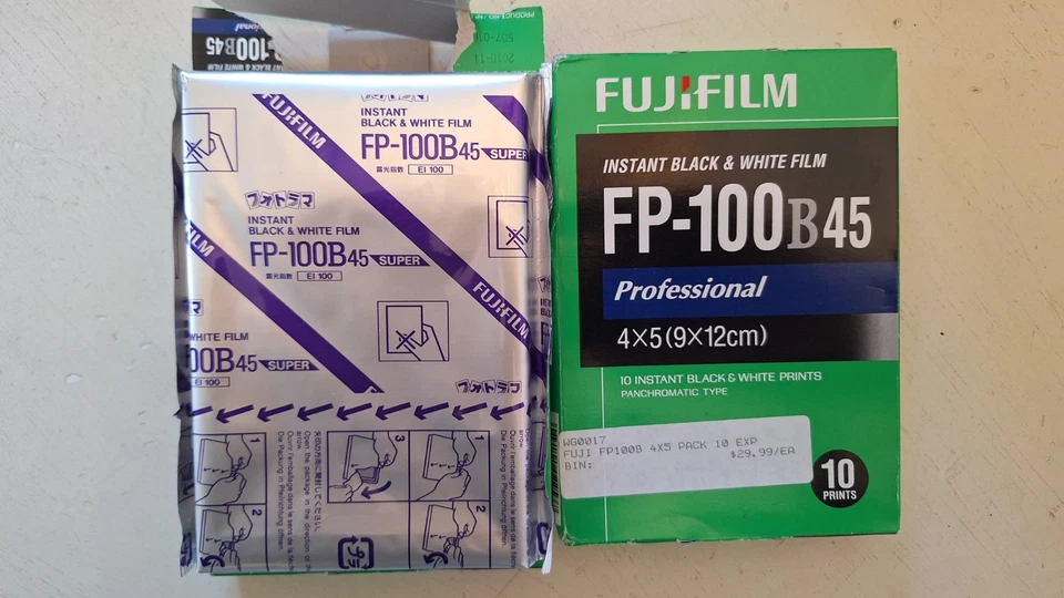 Лот из 2 Fujifilm FP-100B45, 9x12 см размер - 2010-2011 срок годности - совершенно новый запечатанный - Изображение 2 из 4