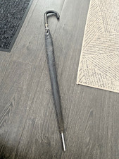 Vintage Black Umbrella With Leather Handle