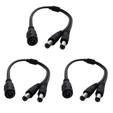 DC Power Cable 1 to 2 Splitter 5.5x2.1mm Female to Male LED Strip 3 PCS