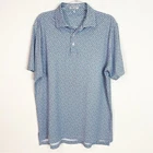 PETER MILLAR SUMMER COMFORT BLUE SKULL PINEAPPLE PRINT GOLF POLO SHIRT MEDIUM