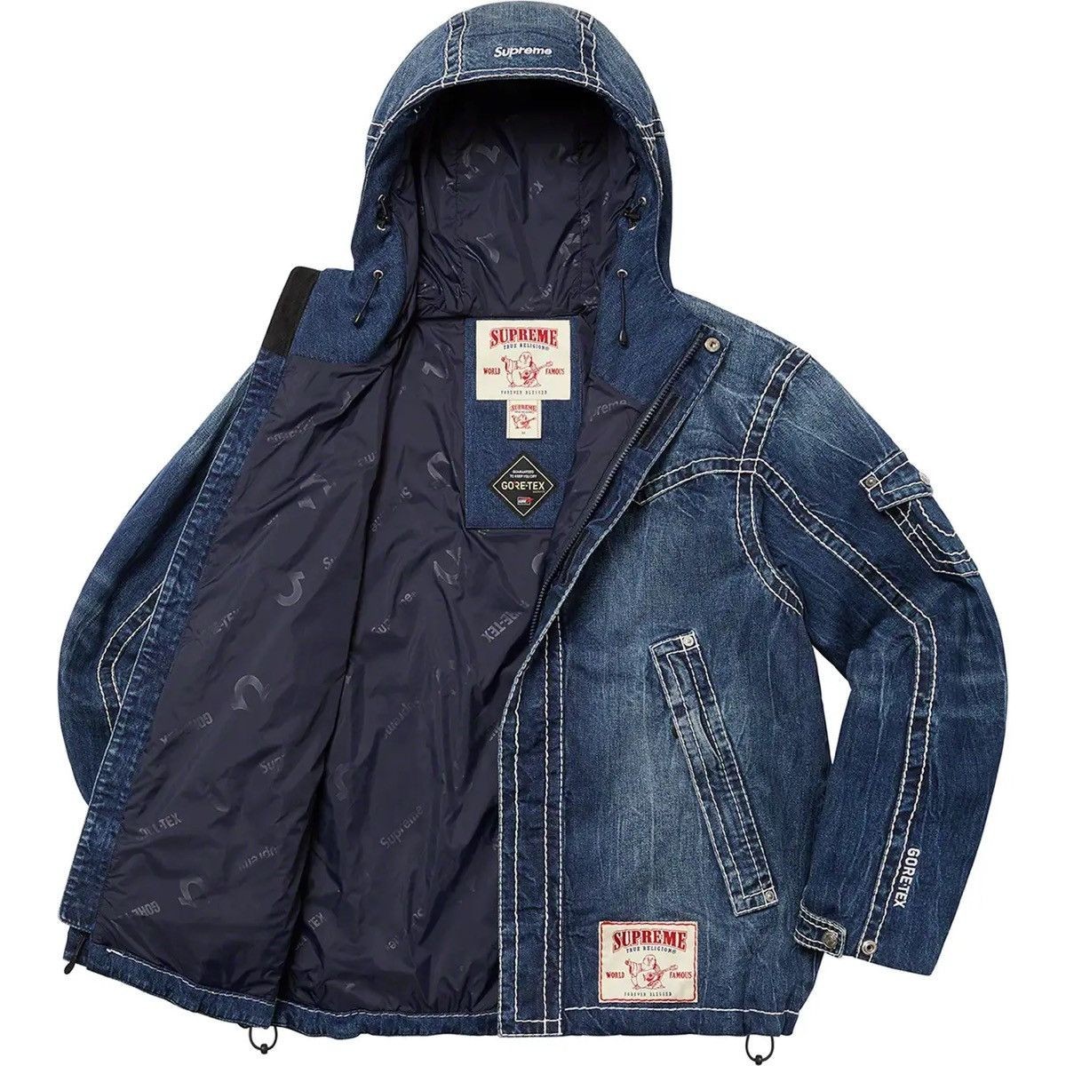 Supreme True Religion Fw22 GORE-TEX Denim Shell Jacket