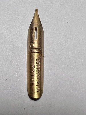 Rare Plume Cie Française EXTRA J Relief Dorée Boulogne Antique Dip Pen Nib