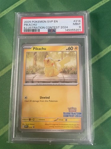 2025 POKEMON SVP EN-SV BLACK STAR PROMO ILLUSTRATION CONTEST 2024 PIKACHU PSA 9