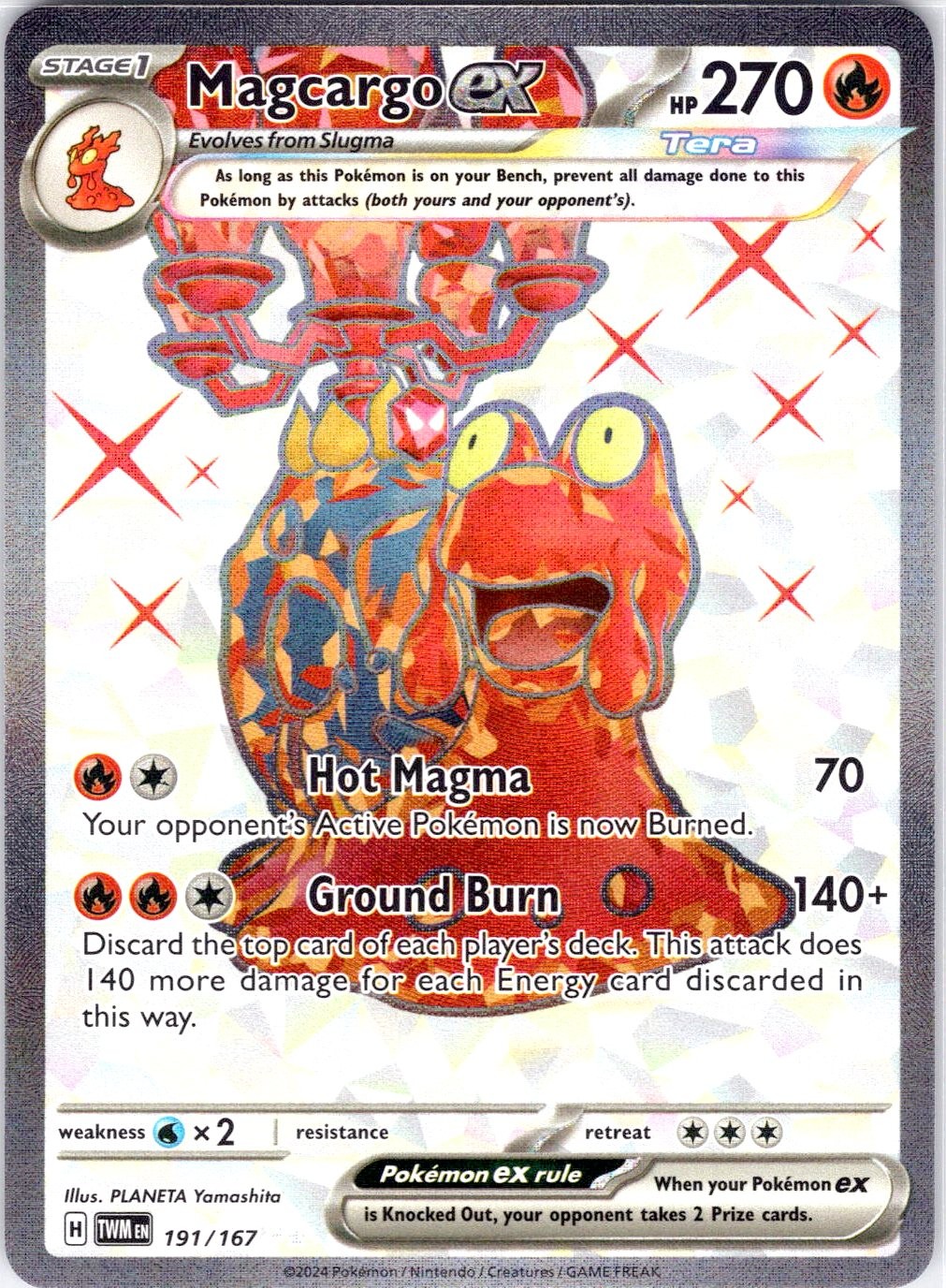 Magcargo ex - Ultra Rare SV06: Twilight Masquerade 191/167 NM