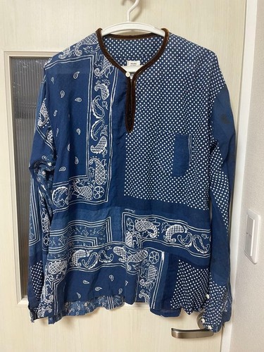 Visvim Men Top Ict Tunic Shirt Bandana Pattern Navy VHTF Designer Collection Pop