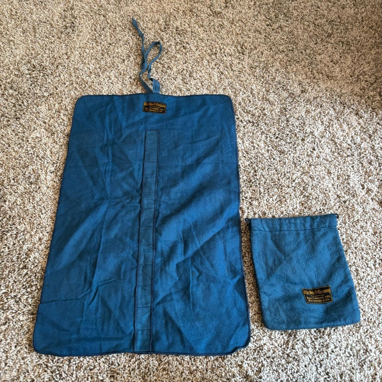 Stieff Co Silversmiths 12-Slot AntiTarnish Storage Roll Bag Cloth Set 1920s RARE