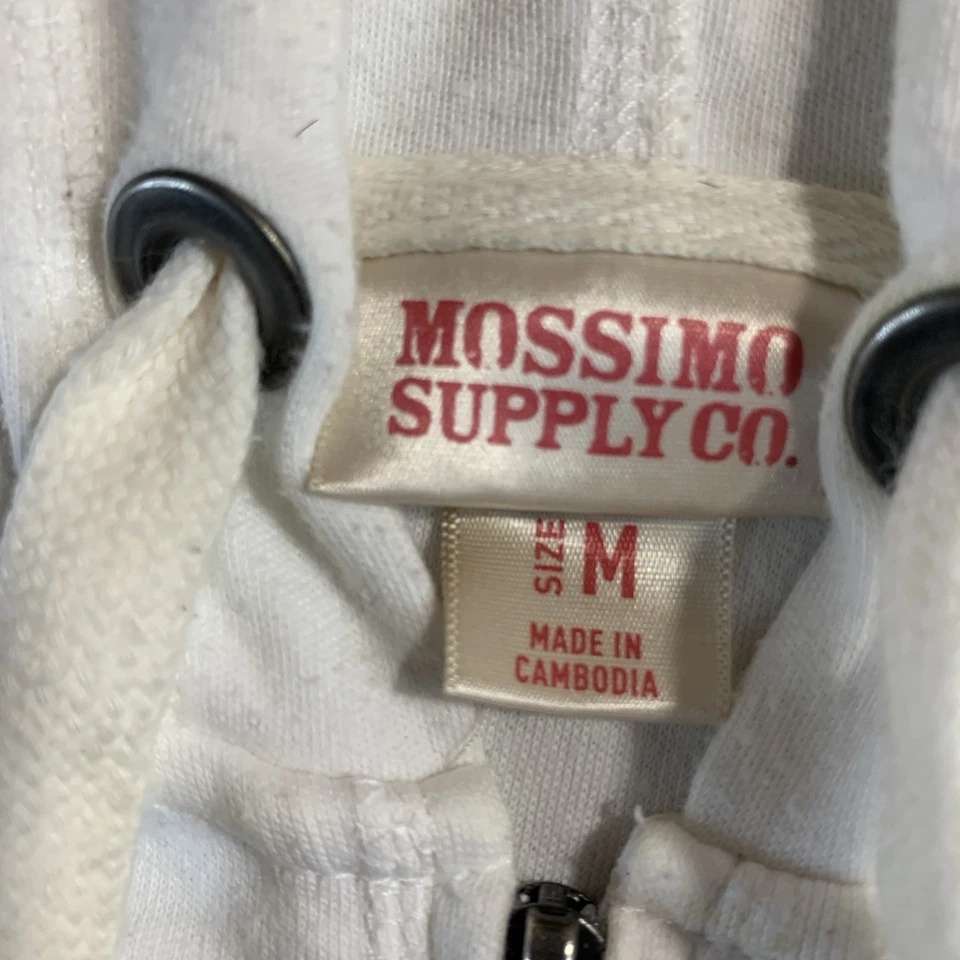 Mossimo Supply Co. Hoodie Women's Medium Ivory Long Sleeve Full Zip Performance - Image 3 of 4