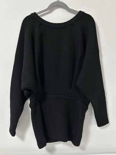 Vanessa Bruno Mini Dress Long Sleeve Sweater Thick Batwing Size 38 SMALL Goth - Picture 4 of 8