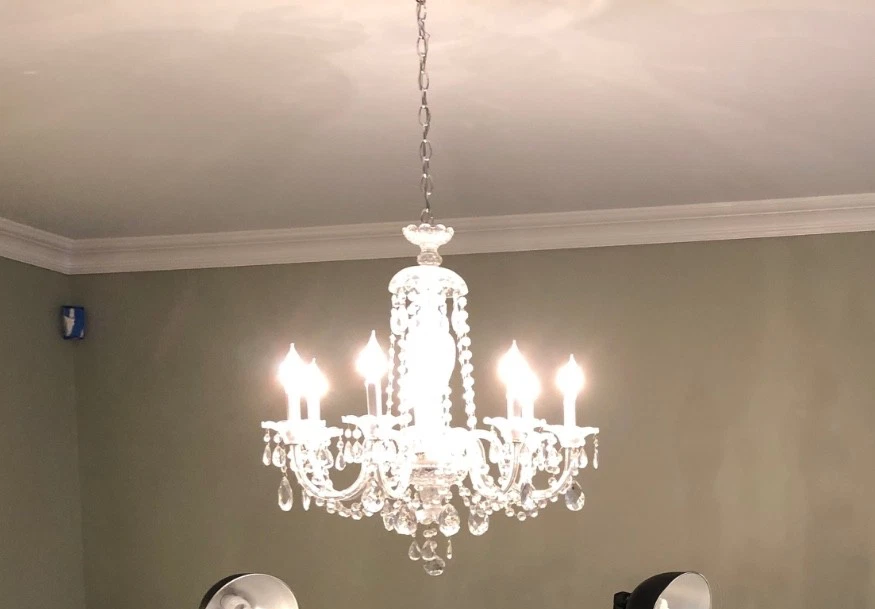 Lámpara de araña de cristal de 8 luces - Estilo Swarovski - Acabado de latón pulido. Clásico Foto 4 de 4