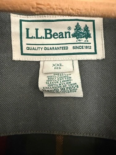 LL Bean Men’s Original Field Coat Cotton flannel-Lined Size XXL Olive Green image 3