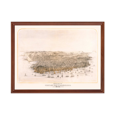 Old Map of San Francisco, CA 1868 - Vintage San Francisco Ca