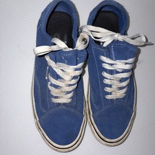 VANS Off The Wall Blue Suede Shoes Size 6.5 Mens / 8 Womens