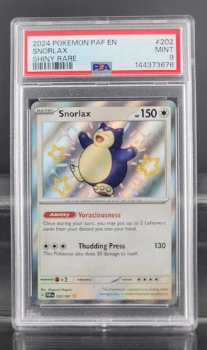 Pokémon Snorlax 202/091 SV: Paldean Fates Shiny Rare Holo PSA 9