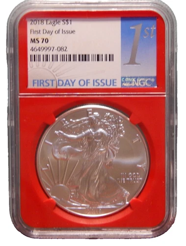 2018 P SILVER EAGLE FIRST DAY ISSUE MS70 NGC