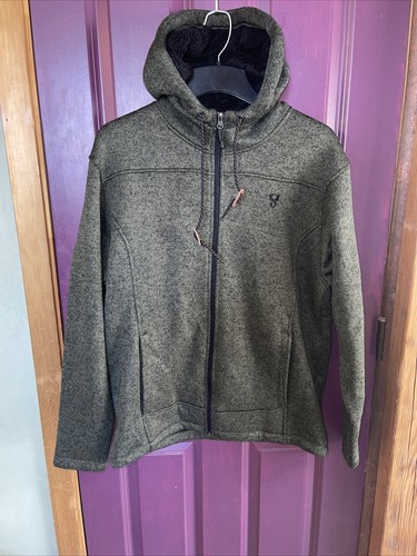 Stoic Sherpa Lined Sweater Fleece Mens Small Dark Leaf New - 第 1/6 張圖片