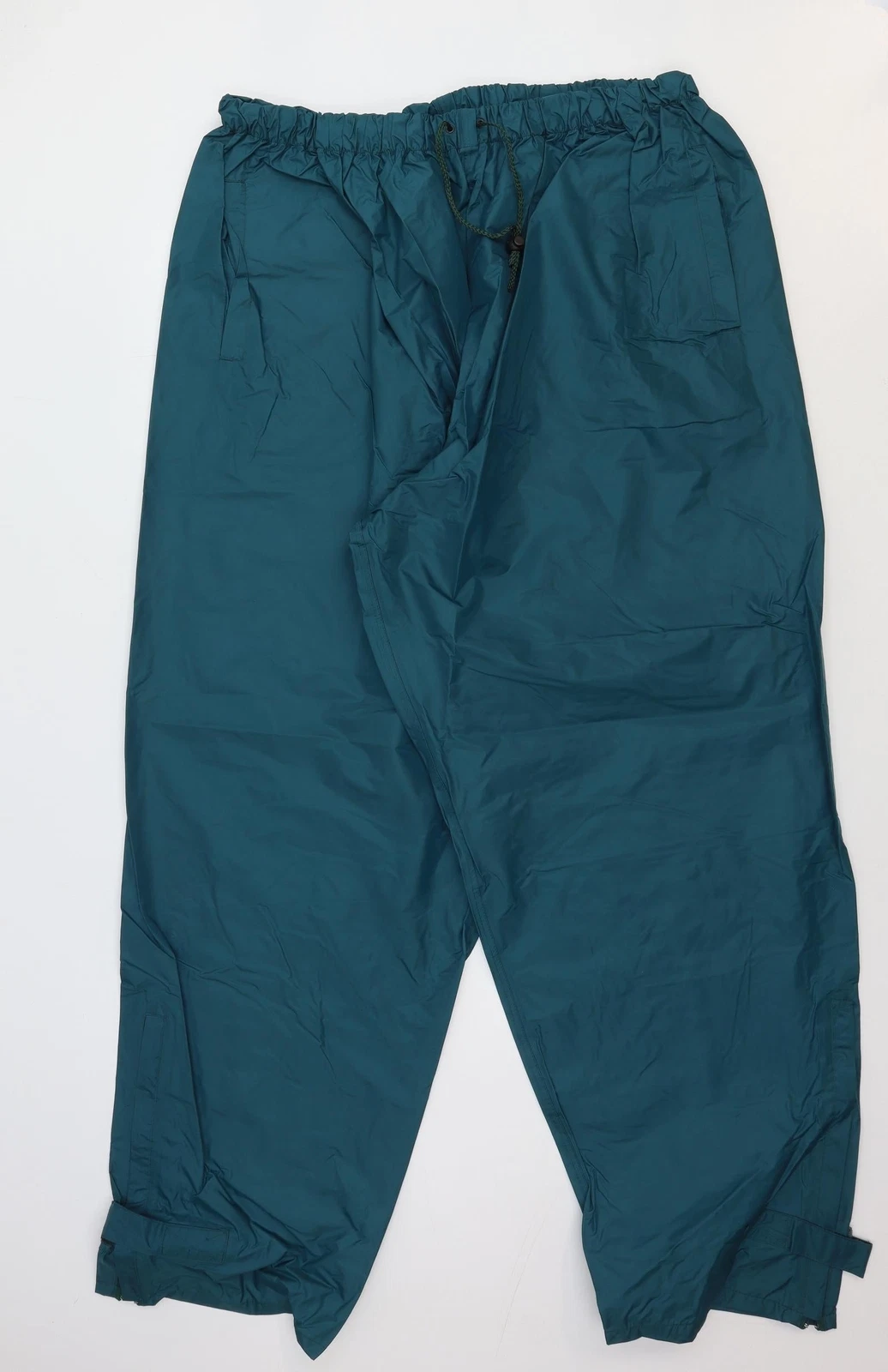 High Country Mens Green Nylon Blend Rain Trousers Size L Tie