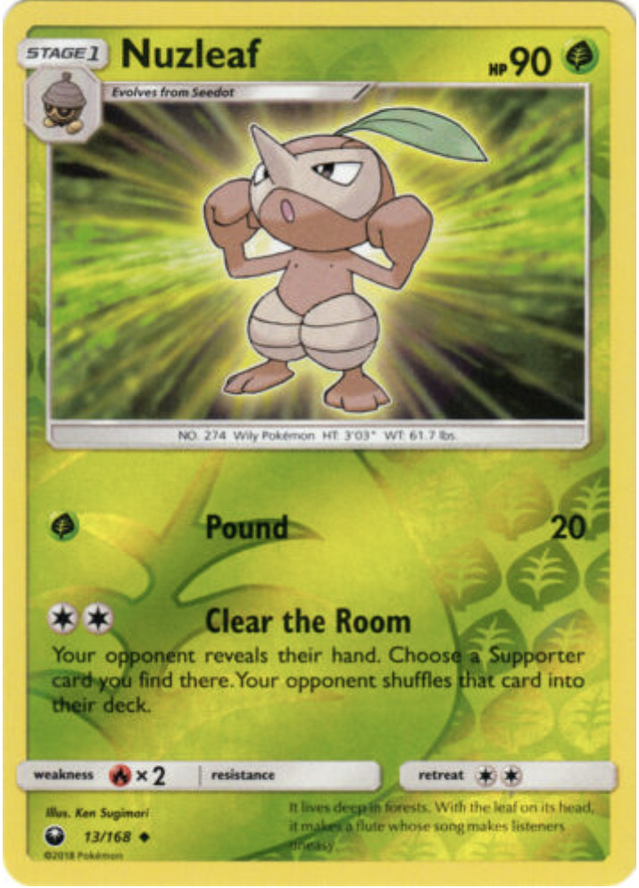 Pokemon - SM7 Celestial Storm - Nuzleaf - 13/168 - Uncommon - Reverse Holo- NM/M