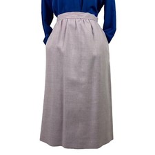 Vintage 70s Evan Picone Womens 4 26" Twill Lavender Skirt Pockets Union Made
