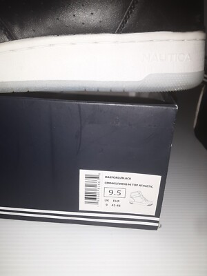 NAUTICA OAKFORD BLACK MENS SZ 9.5 HI TOP ATHELTIC NEW NIB  display picture 1