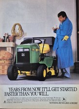 1988 John Deere Lawn Tractor Riding Lawn Mower  Vintage Print Ad