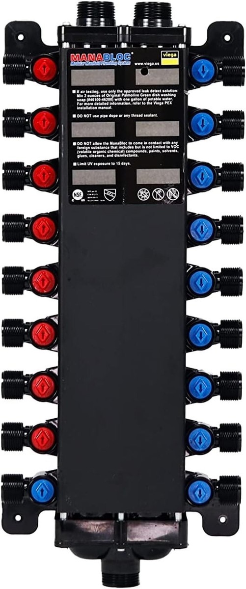 Viega 49615 (18) Port MANABLOC without Port Adapters (8 Hot, 10