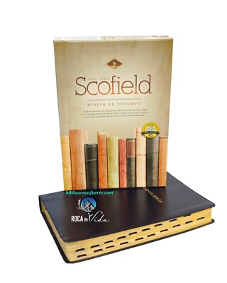 BIBLIA DE ESTUDIO SCOFIELD REINA VALERA 1960 NEGRO PIEL FABRICADA CON INDICE 