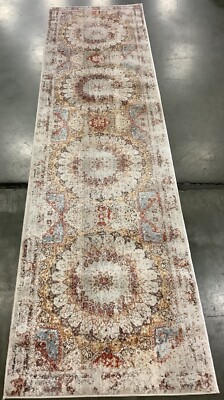 CREAM / RUST 2'-2'' x 8'-0'' Back Stain Rug, Reduced Price 1172669543 VTP412R-28