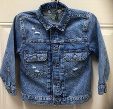 Child Zara Distressed Blue Denim Jacket Size 4-5 Years Old