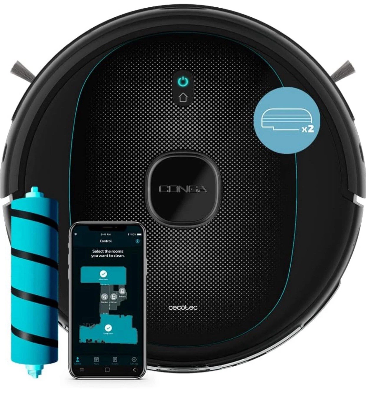 Cecotec Conga 5290 Ultra X Robot Vacuum Cleaner and Mop & Laser Mapping2pin plug