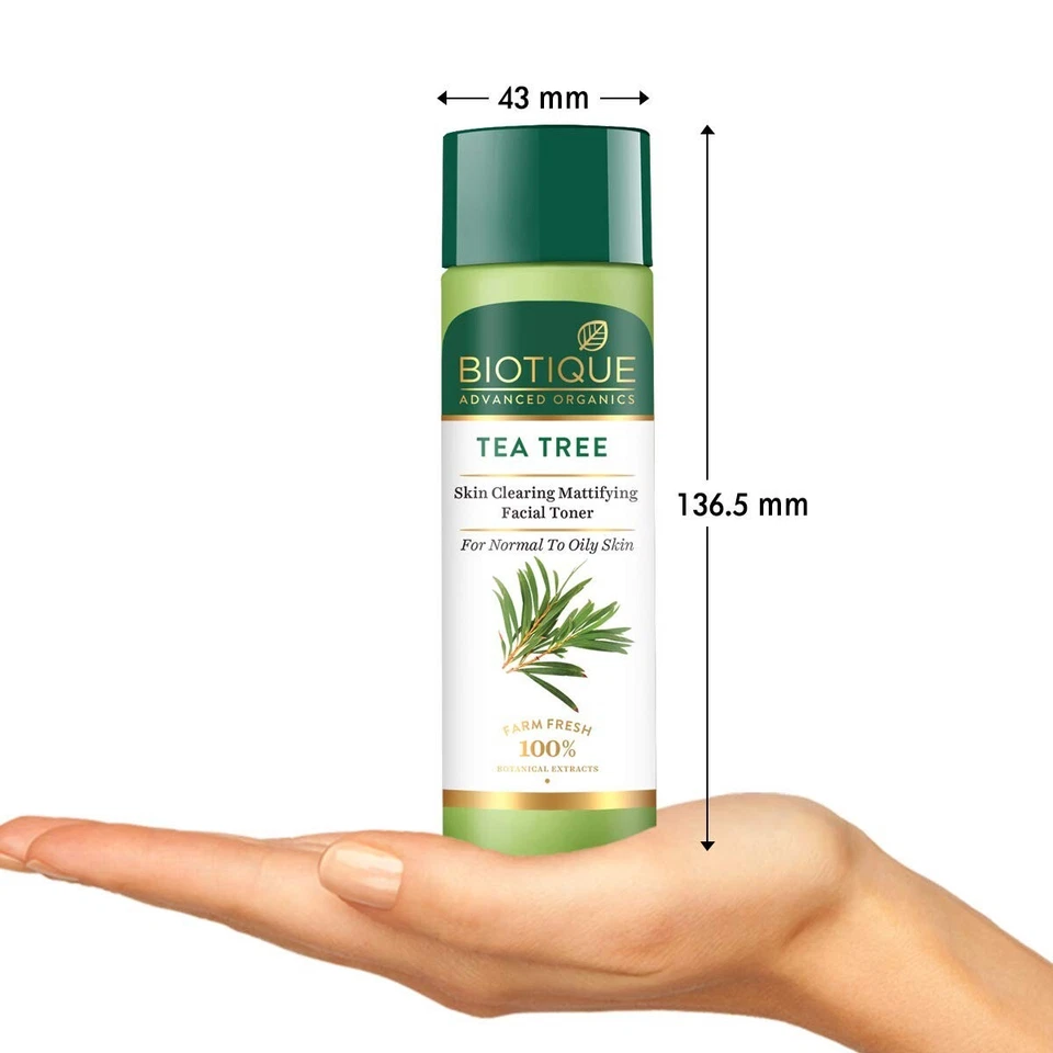 Biotique Tea Tree Skin Clearing Mattifying Facial Toner - 120Ml For Acne - Image 4 of 4