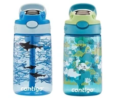 Contigo Kids Water Bottle With Redesign Autospout Straw 14oz  2-pack NEW Rare