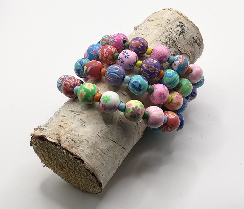 Polymer Clay wrap bracelet - Picture 3 of 9