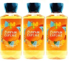 3 Bath Body Works PUMPKIN CUPCAKE Body Wash Shower Gel Shea Vitamin E 10 Oz