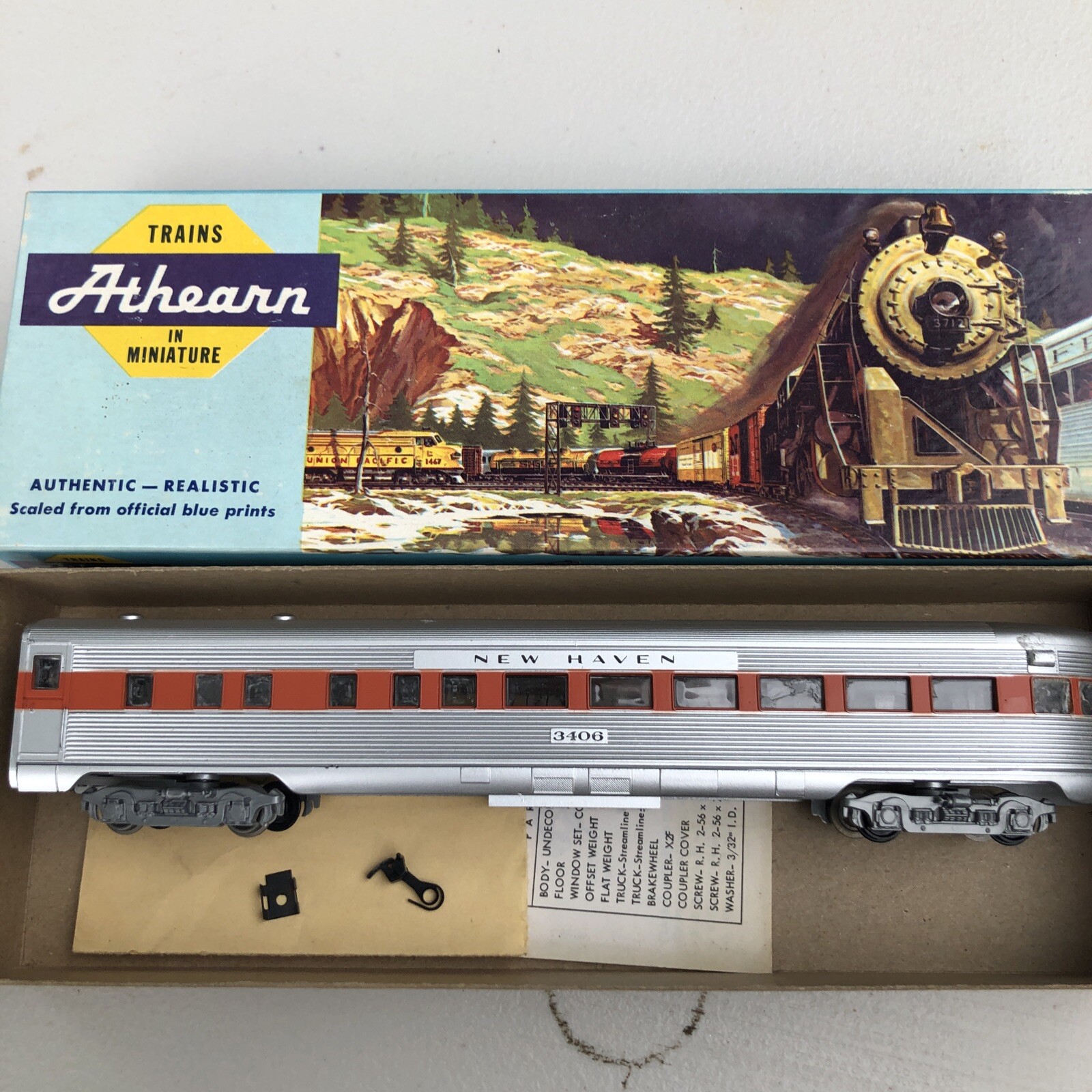 Athearn 1789 HO New Haven Baggage Car Kit 500 Assembled LN/Box eBay