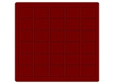 LINDNER-2715E-Velourseinlagen-Tableaus-Dunkelrot-30x-quadratische-Fächer-38-mm