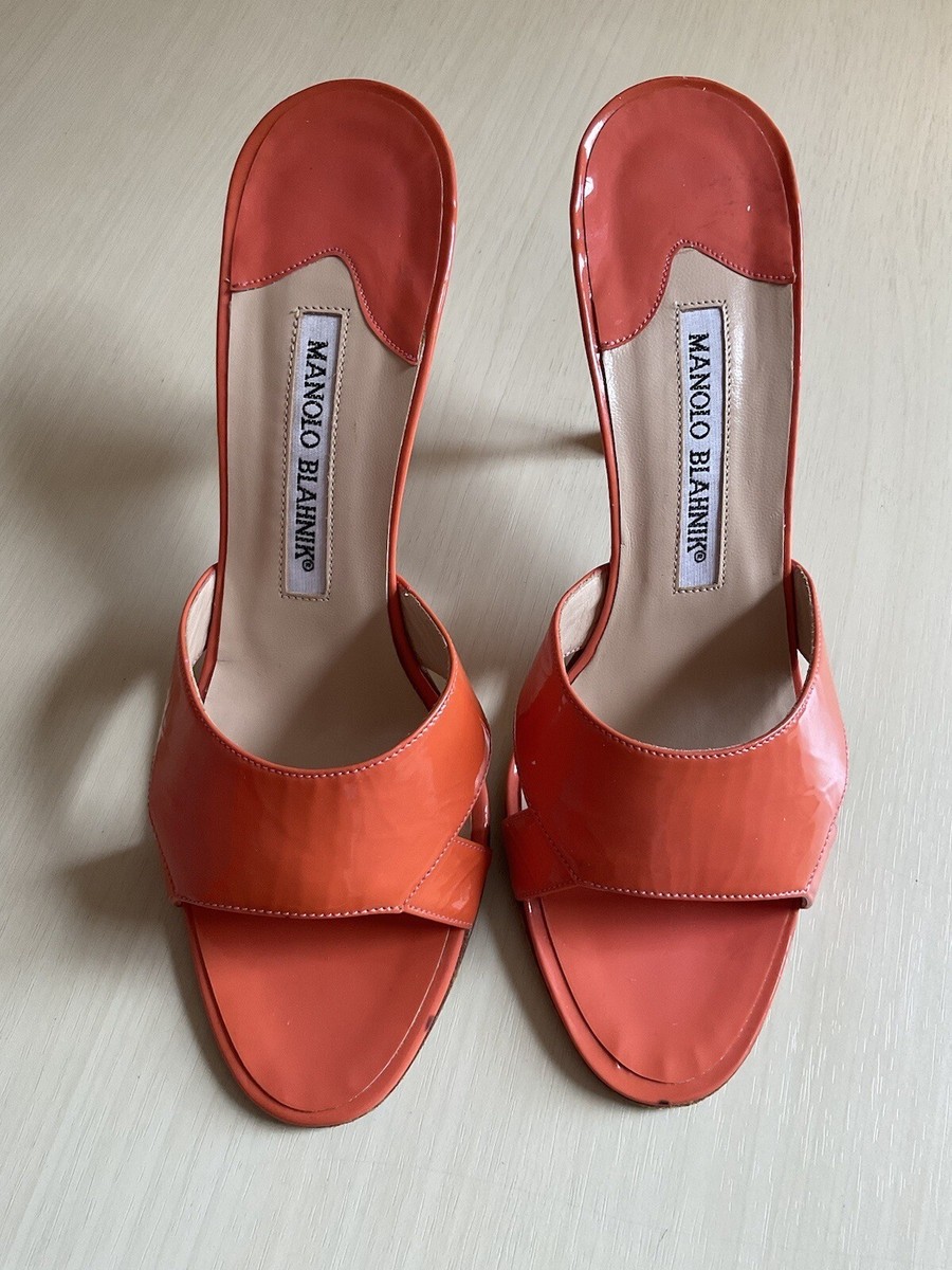 Manolo Blahnik Orange Heels Size 36.5 | eBay