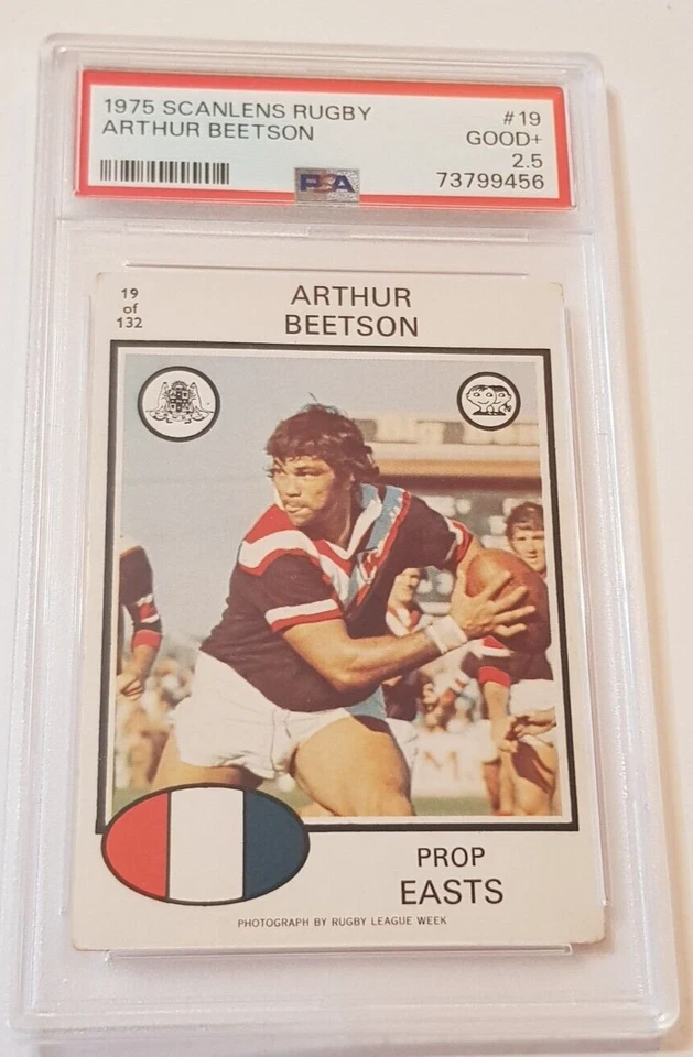 1975 Scanlens Rugby League Arthur Beetson Easts Roosters PSA 2.5 NRL NSWRL(#160) - image 4 of 4