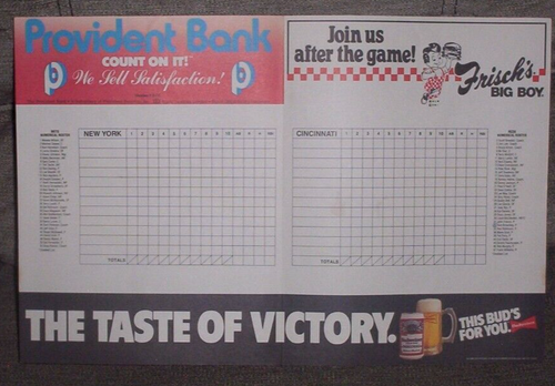 Vintage 1988 Cincinnati Reds VS New York Mets Scorecard Unused ( Combined Ship - Picture 4 of 4
