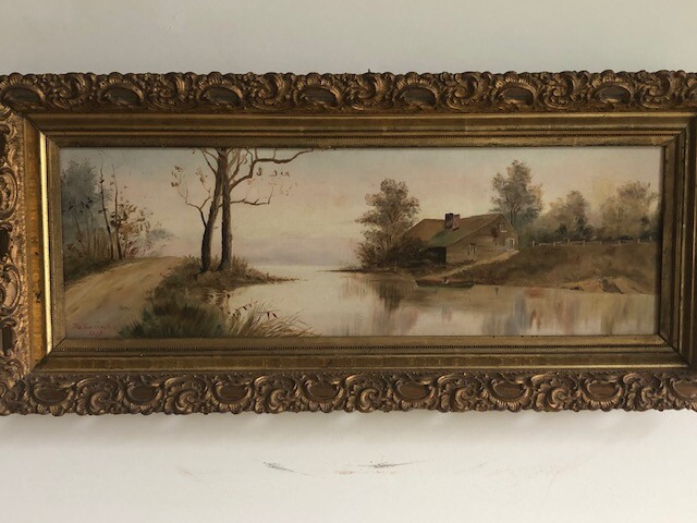 MATTIE SMITH, OIL/CANVAS, Signed dated 1893 landscape painting