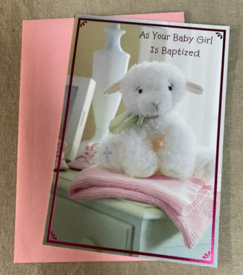As Your Baby Girl is Baptized Greeting Card w/ Envelope ~ Religious