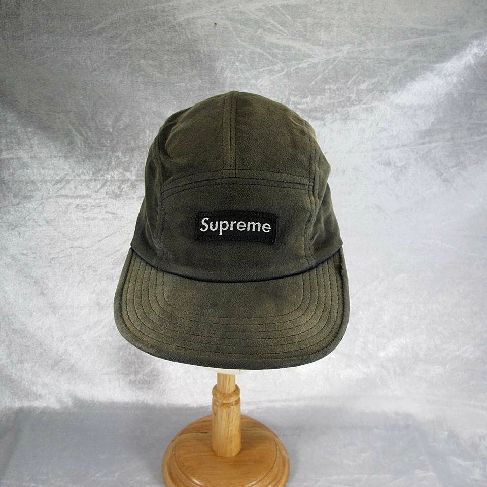 Vintage Supreme Military Camp 5 Panel Cap Sage Green Felt Hat RARE